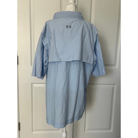 Under Armour Light Blue AllSeasonGear Short Sleeve Fishing Shirt XXL - Picture 3 of 4